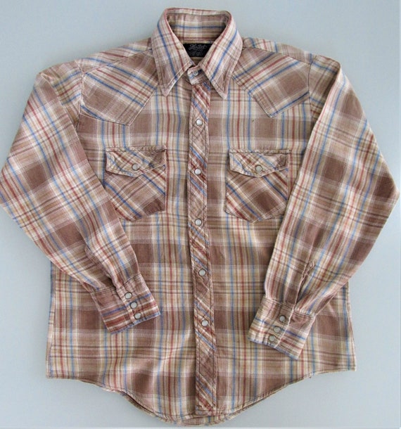 Lariat Vintage Men's Western Cotton Flannel Shirt 