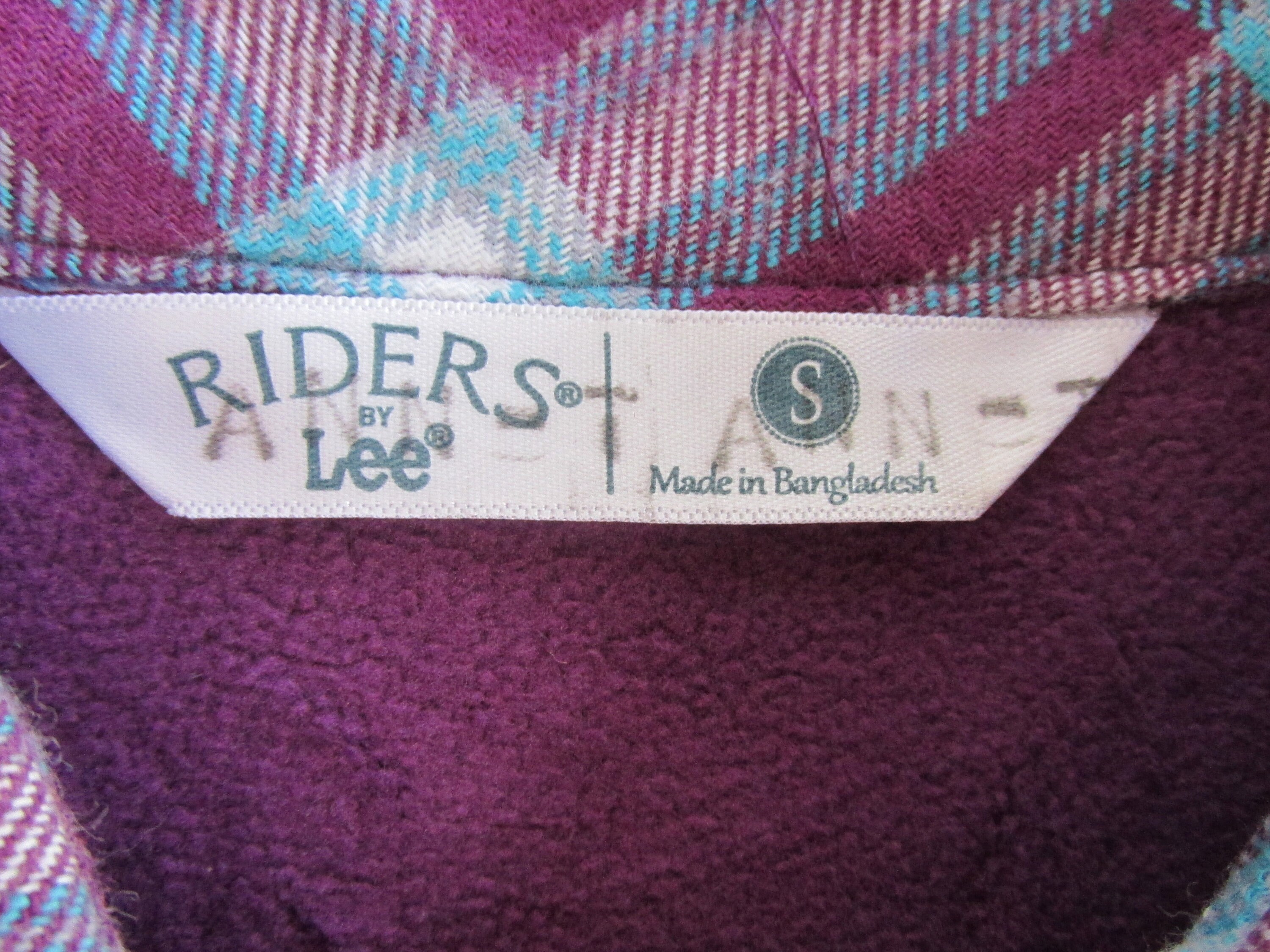 Riders by Lee Women's Polar Fleece Lined Flannel Shirt/Jacket Size Small