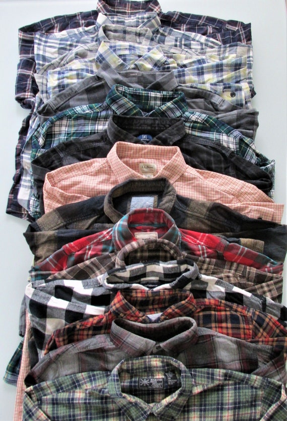 Men's Bulk Flannel Shirts for Crafting/Upcycling … - image 1