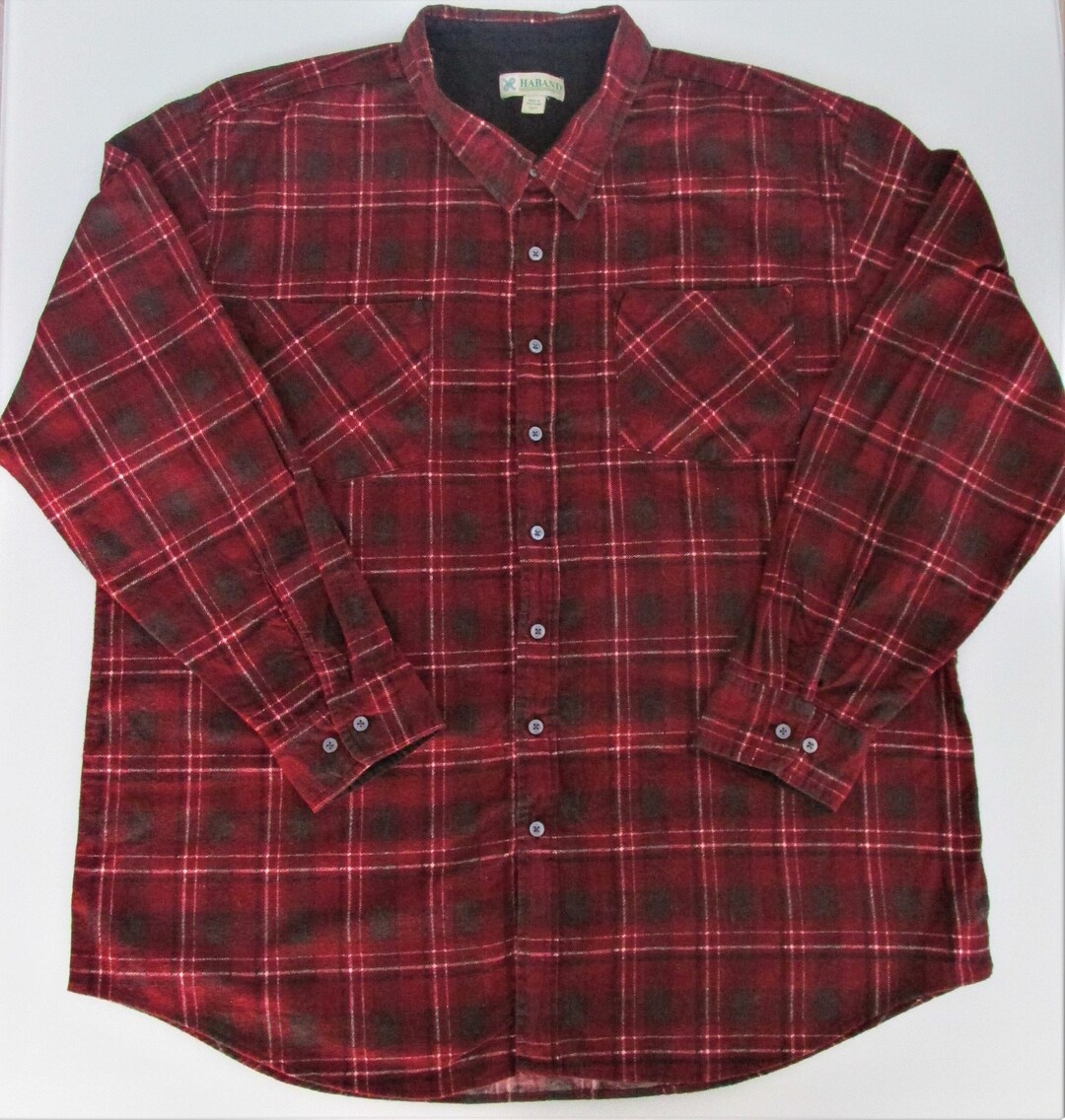 Haband Men's Cotton Flannel Shirt Size 3xltall Etsy