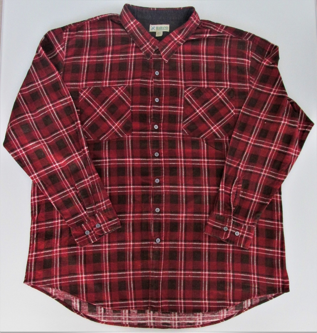 Haband Men's Cotton Flannel Shirt Size 3xltall Etsy