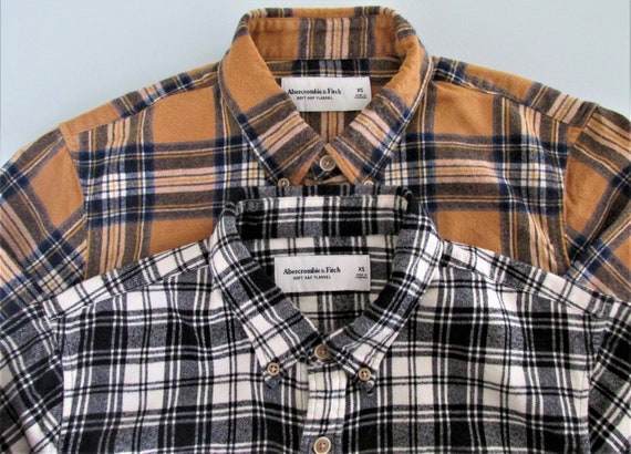 Abercrombie Fitch Camisas de franela de algod n para hombre 2
