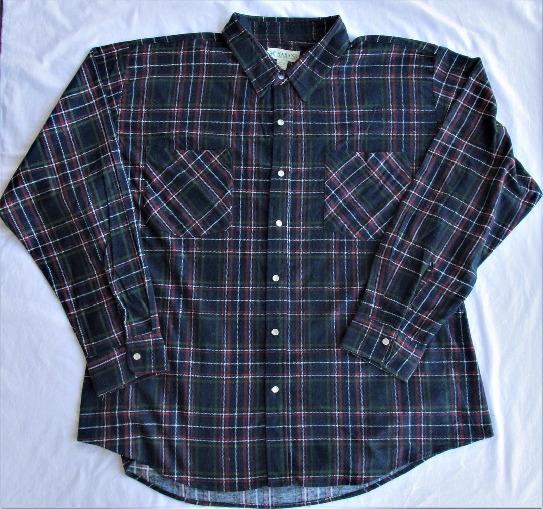Haband Men's Western Styled Cotton Flannel Shirt Size - Etsy