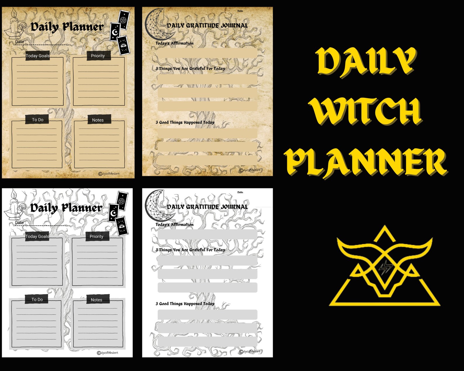 Printable Daily Witch Planner Witch Planner Witch Daily Etsy