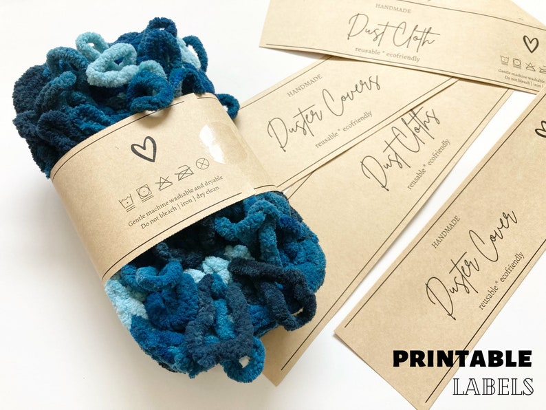 PRINTABLE Dust Cloth and Duster Cover Wrap Labels DIY Crochet - Etsy