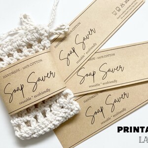 PRINTABLE Soap Saver Bag Wrap Labels Handmade Soap Pouch - Etsy