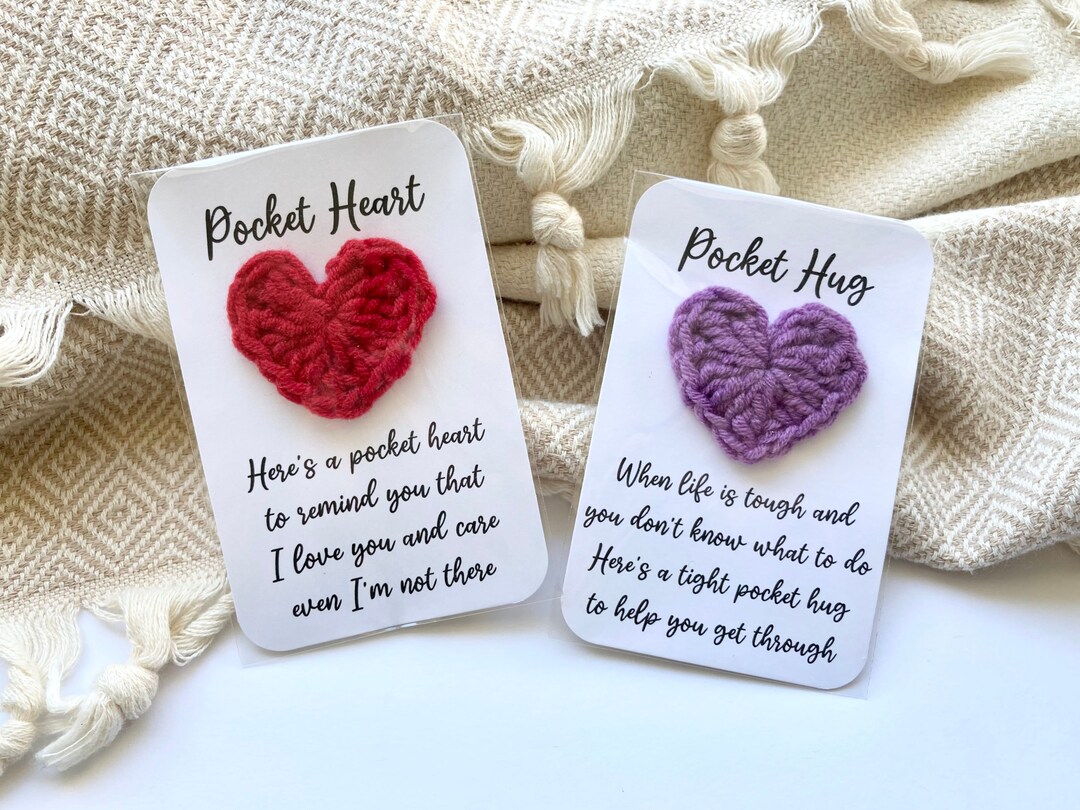 Valentine's Gift For Friends Glass Heart Pocket Hug Token Sweet