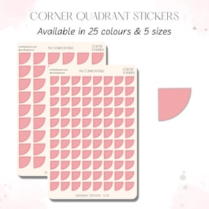 COIN QUADRANT Feuille d'autocollants pour agenda | Stickers minimalistes et fonctionnels pour agendas et Bullet Journal | Fabriqué en mat, étiquette recyclable