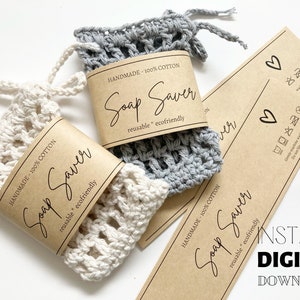 PRINTABLE Soap Saver Bag Wrap Labels Handmade Soap Pouch - Etsy