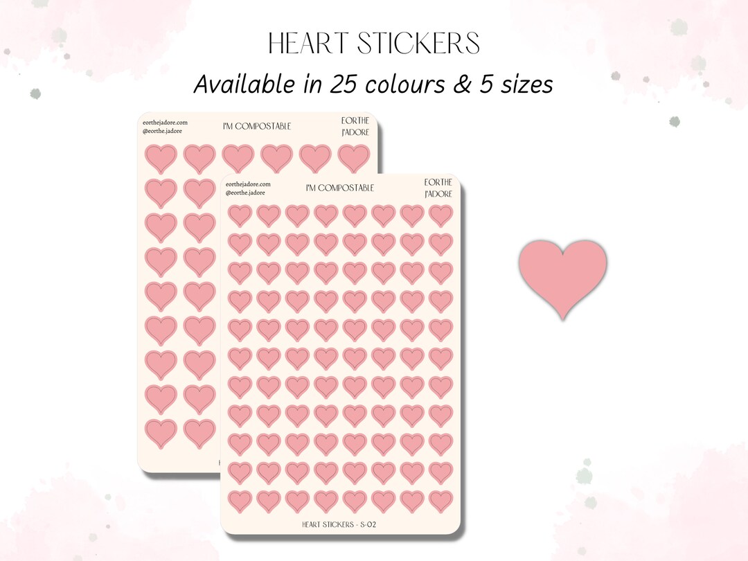 HEART DOT Planner Stickers Sheet Minimalist & Functional Stickers for ...