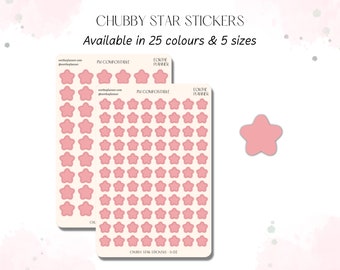 CHUBBY STAR DOT Planner Stickers Sheet | Minimalist & Functional Stickers for Planners and Bullet Journal | Made of Matte, Recyclable Label