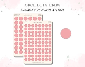 CIRCLE ROUND DOT Planner Stickers | Minimalist & Functional Stickers for Planners and Bullet Journal | Made of Matte, Recyclable Labels