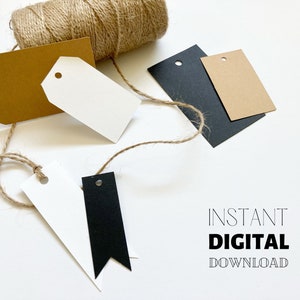 PRINTABLE Blank Tags, Product Price Tags, Gift Tags Template,  Hanging Tags & Cards Bundle, Craft Fair Market Prep, PDF + PNG, Letter + A4