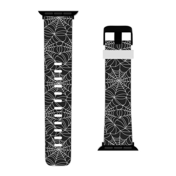 Spider's web Watch Band for Apple Watch dark gothic Apple iWatch Band compatible with series 1,2,3,4,5,6,7,8 SE Ultra goth black white