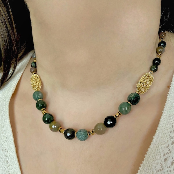 Big Bead Necklace Etsy