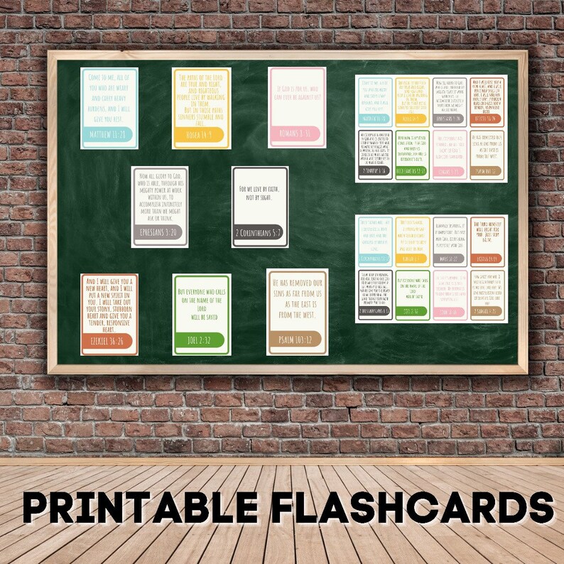 32 Printable Bible Flashcards Bible Verse Cards Printable | Etsy