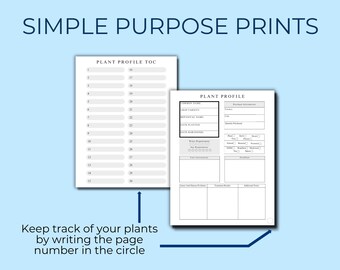 Plant Profile Printable | Garden Planner Page | Plant Care Sheet (PDF)