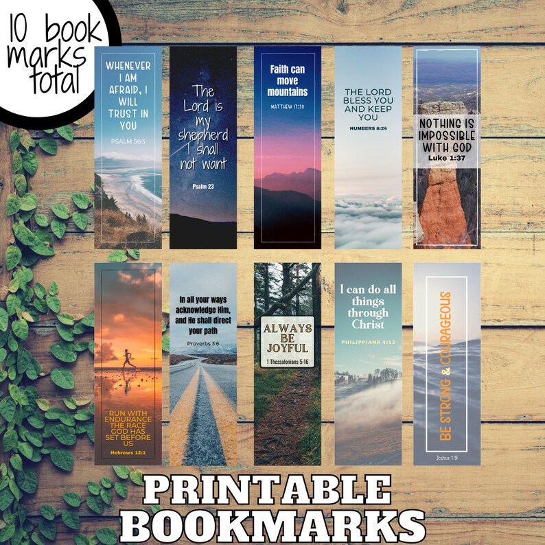 printable bookmarks nature bookmark bible scripture etsy
