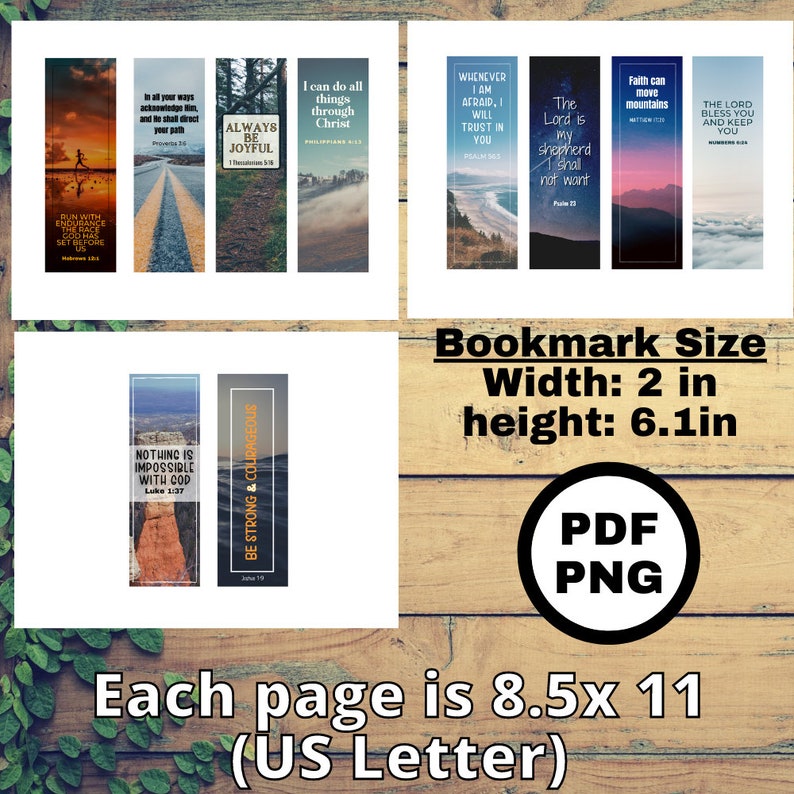 printable bookmarks nature bookmark bible scripture etsy