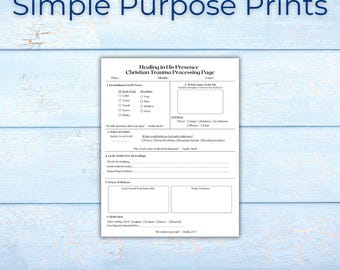 Trauma Processing Journal Page | Healing Prompts Printable | Emotional Recovery Worksheet | Self Reflection Therapy Journal Instant Download