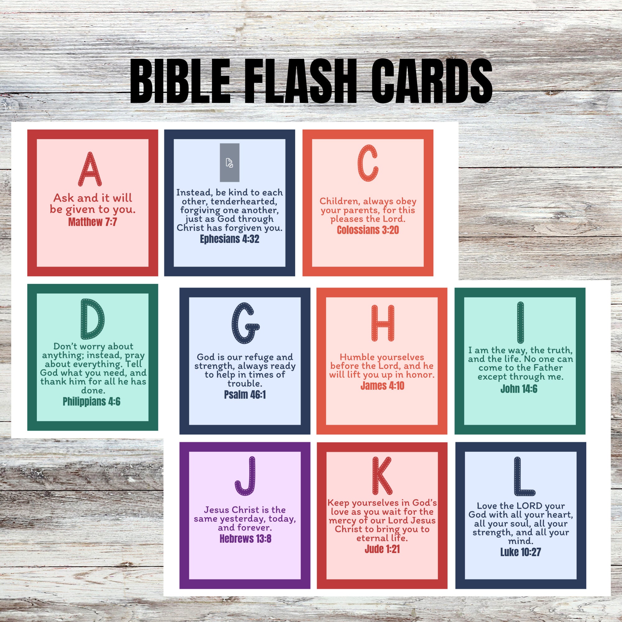 26 Printable Bible Flashcards Bible Verse Cards Printable Etsy México