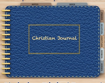 Diário cristão digital / Diário de gratidão digital / Diário de estudo bíblico digital / Diário de oração digital / Planejador cristão digital
