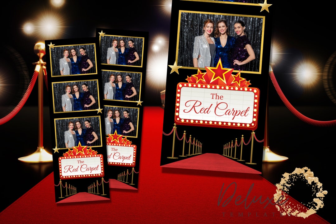 Hollywood, Red Carpet, Prom, Birthday, Celebration Photobooth Template, Movie Theme, Hollywood