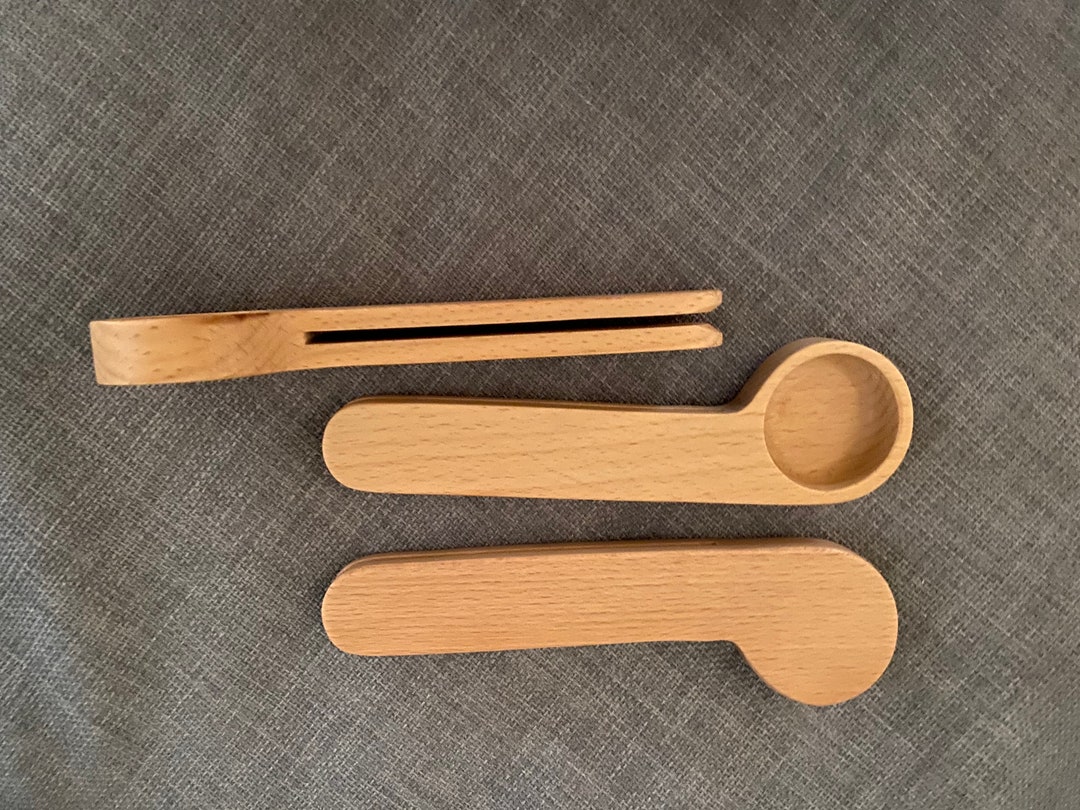 Laserready Wood Coffee Scoop Clip, Blank Wood Coffee Clip Scoop for