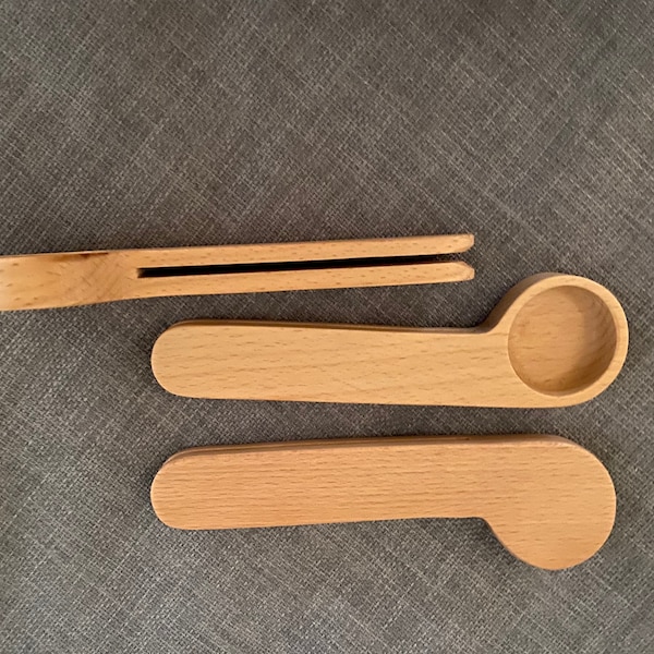 Laser-ready Wood Coffee Scoop Clip, Blank Wood Coffee Clip Scoop for Laser Engraving, Engravable Wooden Scoop/Clip for Coffee, Tea