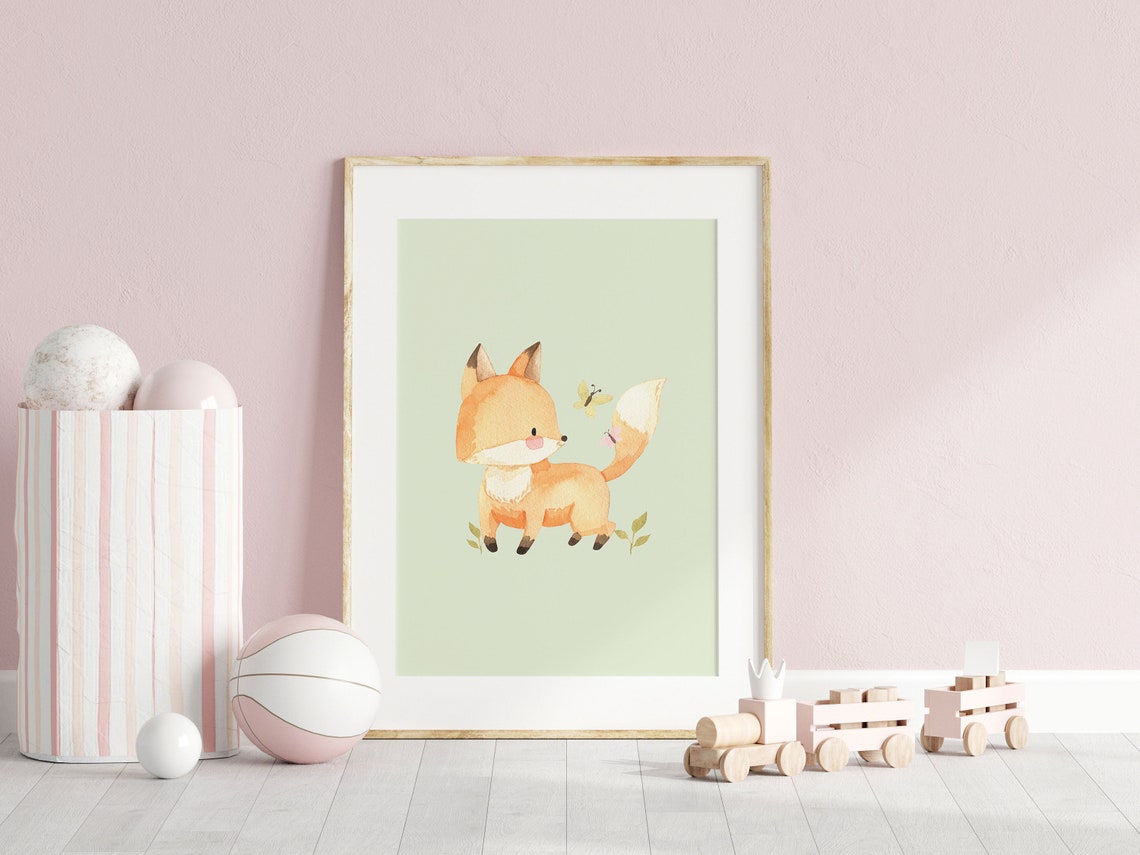 Digital Download: Set of 6 Printable Fox / Woodland Theme - Etsy