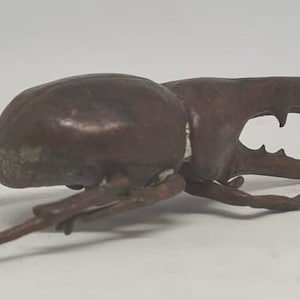 Japanese Bronze Carved Hercule Beetle