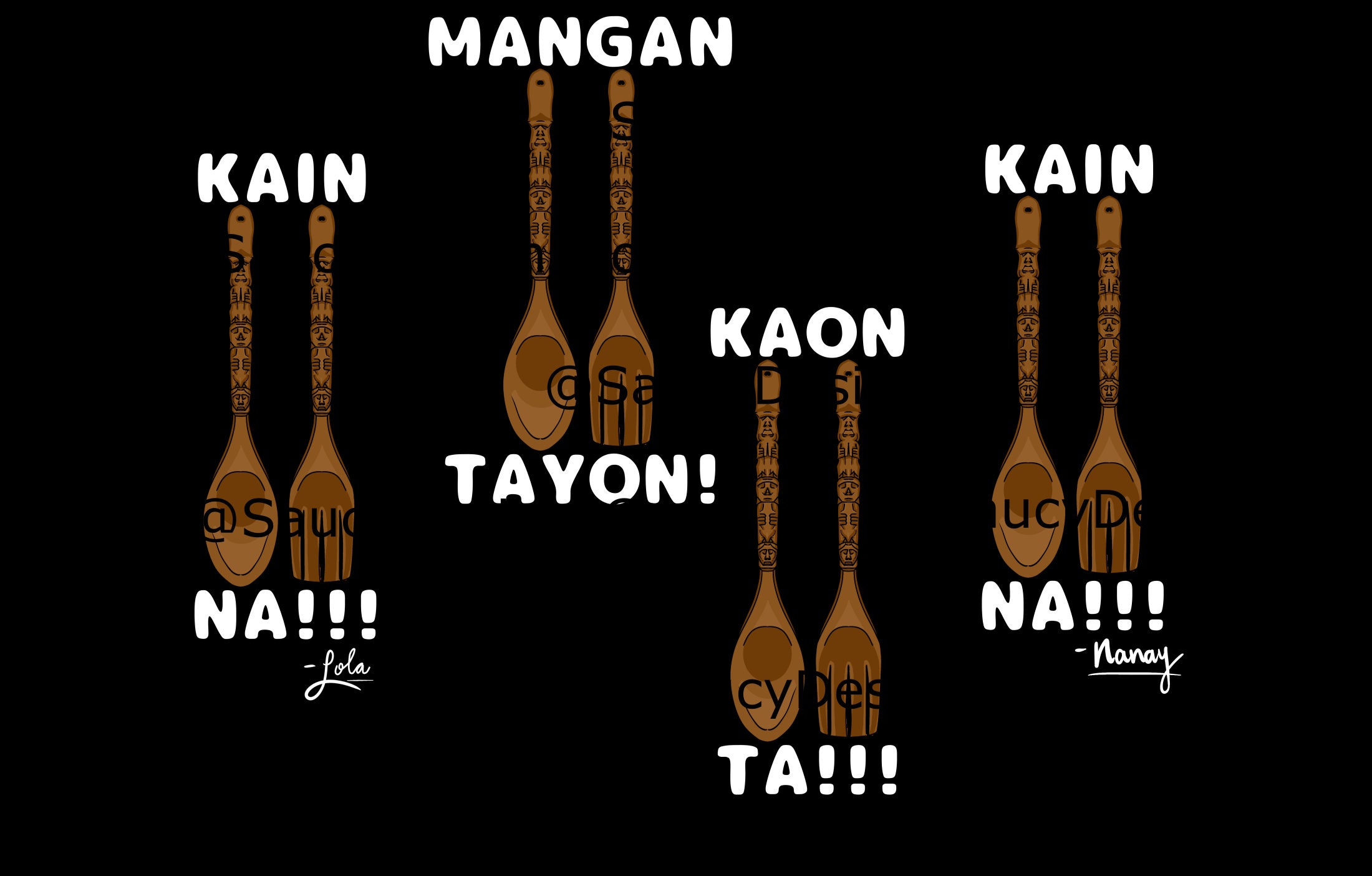 Filipino Spoon and Fork Sticker Kain Na Sticker Pinoy Etsy