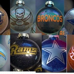 Custom Football Ornaments - set of 5 *you pick the team*