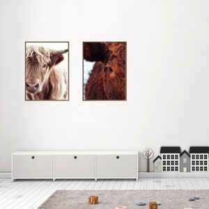 Western Cattle Wall Art Set of 2 | Digital Prints| Instant Download