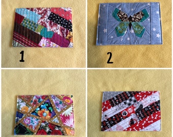 Quilted Fabric Post Cards - Mini Quilts