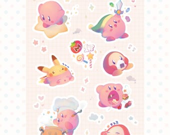 Kirby & Waddle Dee Sticker Sheet