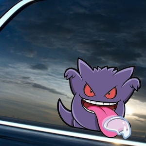 Purple Alien Peeker Vinyl Sticker