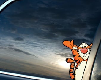 Silly Tiger Peeker Vinyl Sticker