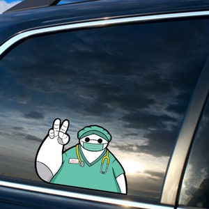 Robot Nurse Peeker Vinyl Sticker