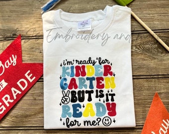 Kindergarten shirt, back to school shirts, boy or girl embroider shirt, Embroider kindergarten shirt