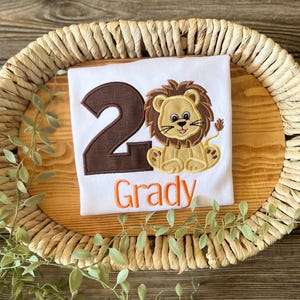 Safari embroidery Birthday shirt, Lion embroidery shirt