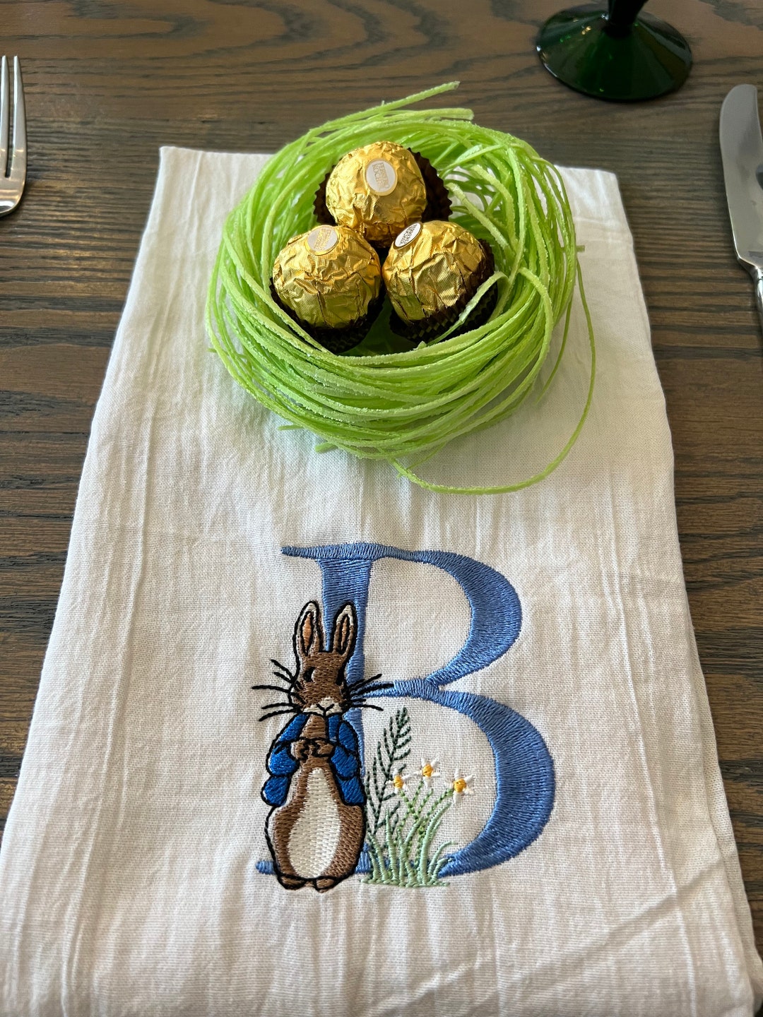 Peter Rabbit Easter Tea Towels L Embroidered Etsy