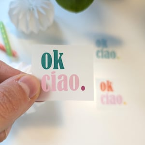 Iron-on patch Ok Ciao | Small iron-on patch Italy for adults | Italian iron-on patch for clothing, accessories & DIY