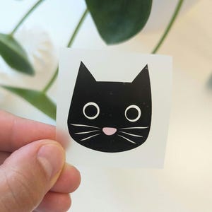 Bügelbild Katze | Aufbügler Kinder Erwachsene | Katzenkopf T-Shirts | Geschenk Katzenfan