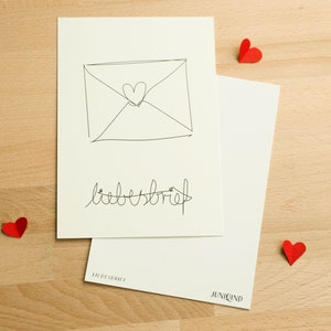 Postkarte Liebesbrief | A6 Liebeskarte | Postkarte Liebe | Postkarte schwarz weiß | Karte Liebe | Karte Partner | One Line Art