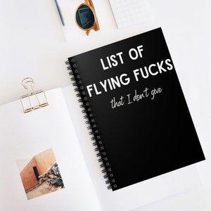 List of Flying F*cks | Funny Notebook | Spiral Notebook | Ruled Line