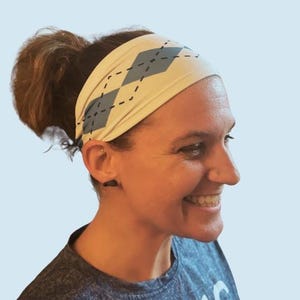 Argyle Headband White/Blue