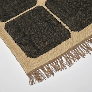 Wool Jute Kilim Rug, Handwoven Wool Jute Rug, Kilim Jute Rug, Flatweave Rug, Bohemian Rug, Indian Dhurrie Rug, Navajo Kilim Rug, Custom Rug