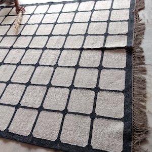 4x6, 5x8, 6x9, 8x10, 9x12 Ft Kilim Rug Handwoven Wool Jute Rug Handmade Kilim Dhurrie Rug, boho rug Traditional Indian Carpet WOOL JUTE RUGS