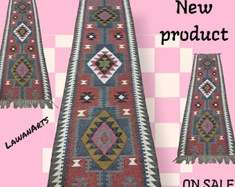 Alfombras de lana de yute Kilim para corredor, escalera, suelo bohemio, pasillo, vestíbulo, hogar personalizado, decoración tradicional junto a la cama, alfombras de cocina hechas a mano